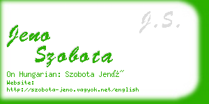 jeno szobota business card